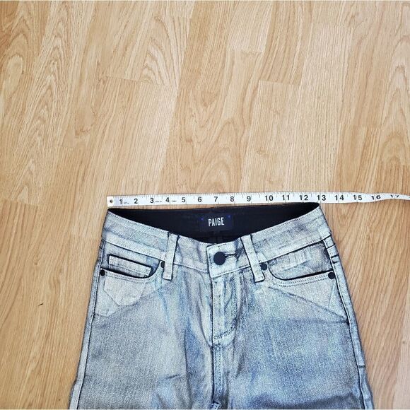 PAIGE Verdugo Ankle Silver Galaxy Metallic Jeans size 26 - Picture 11 of 16